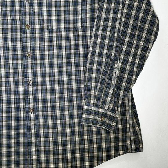 L.L.Bean Shirt Mens Large Flannel Button Down Plaid Blue Pocket Cotton Large - Picture 5 of 8